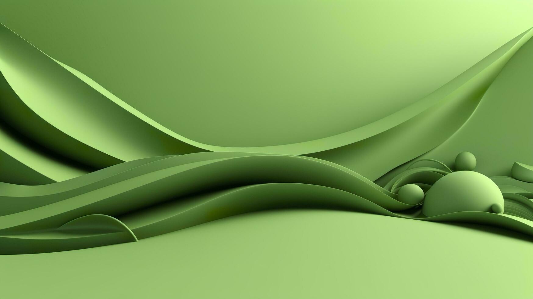 Abstract green environment background, smooth, minimal, AI Generative photo