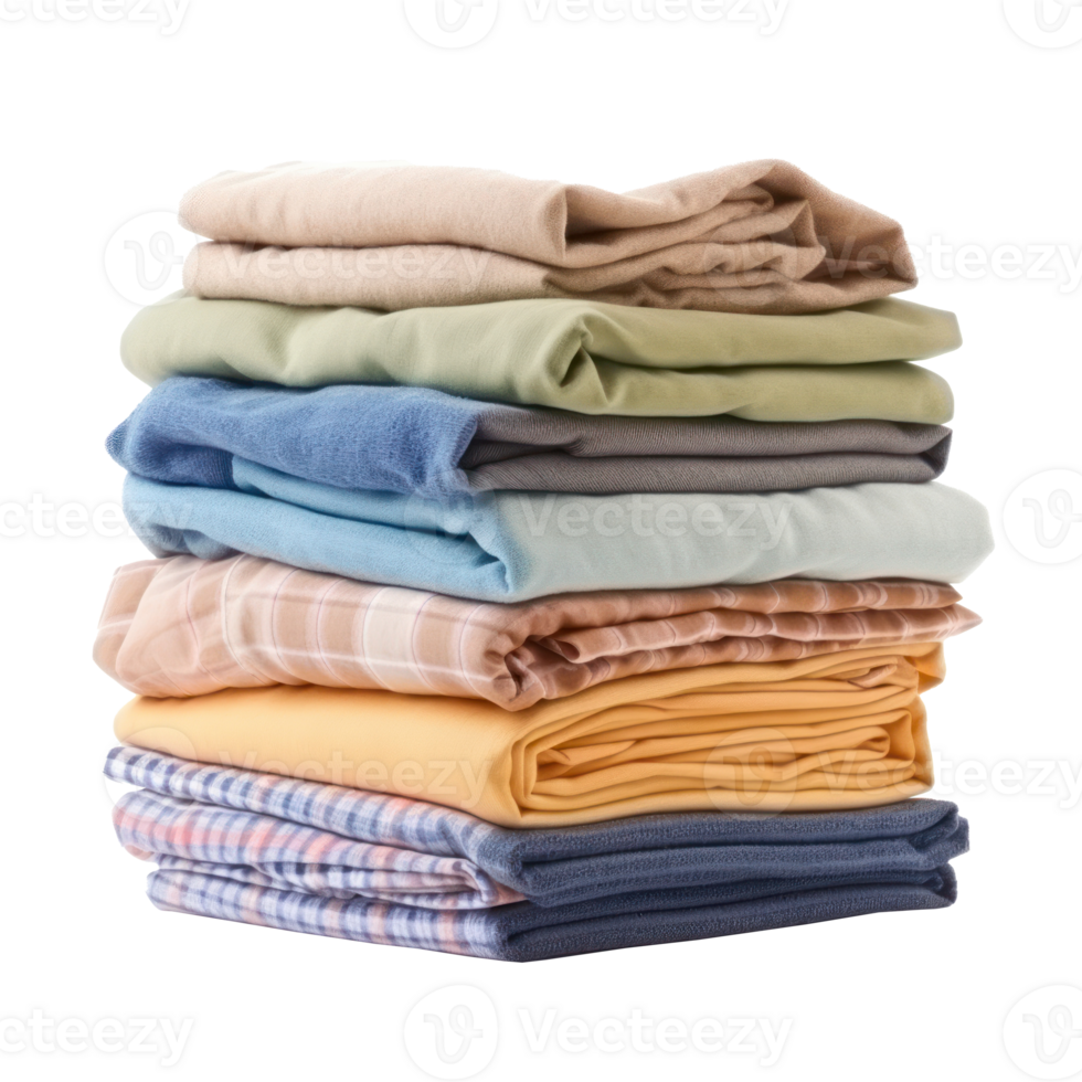 Stack of clean clothes isolated png