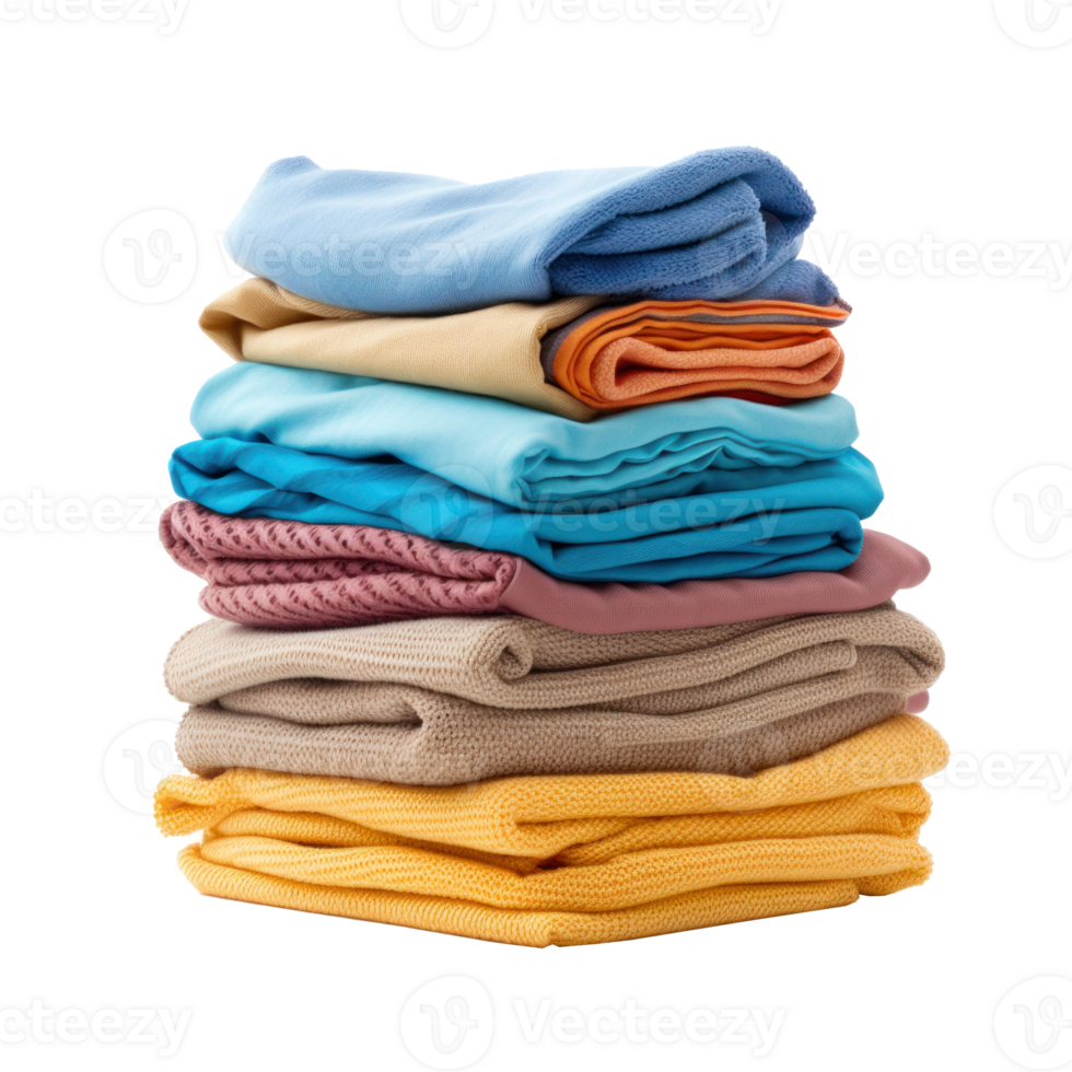 Stack of clean clothes isolated png