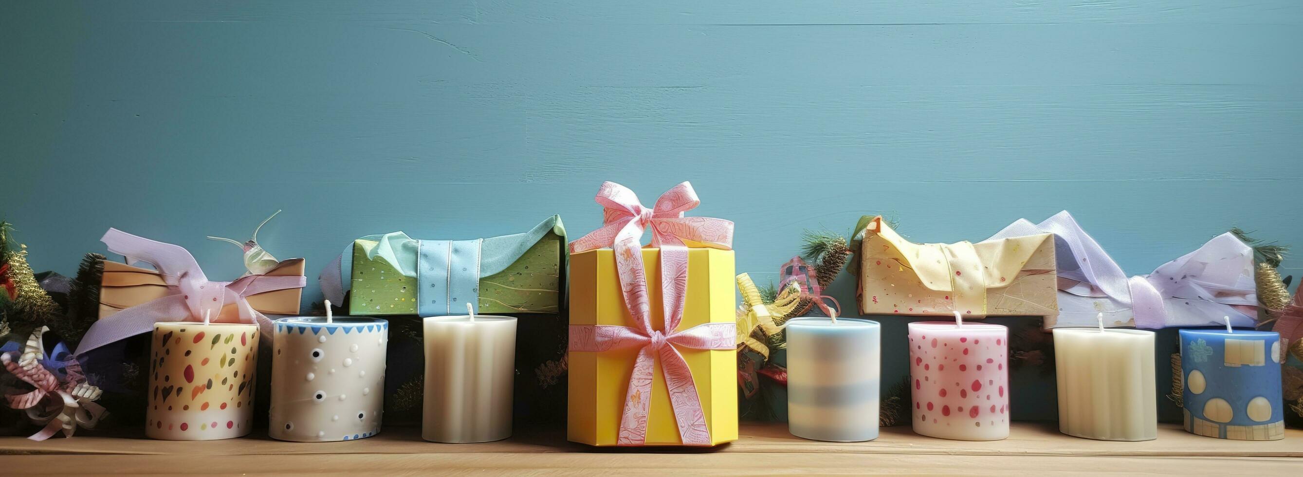 Birthday gift boxes and steamers. Generative AI photo