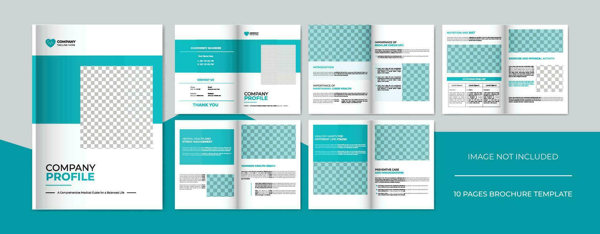 Medical brochure or company profile template, multipurpose brochure template design vector