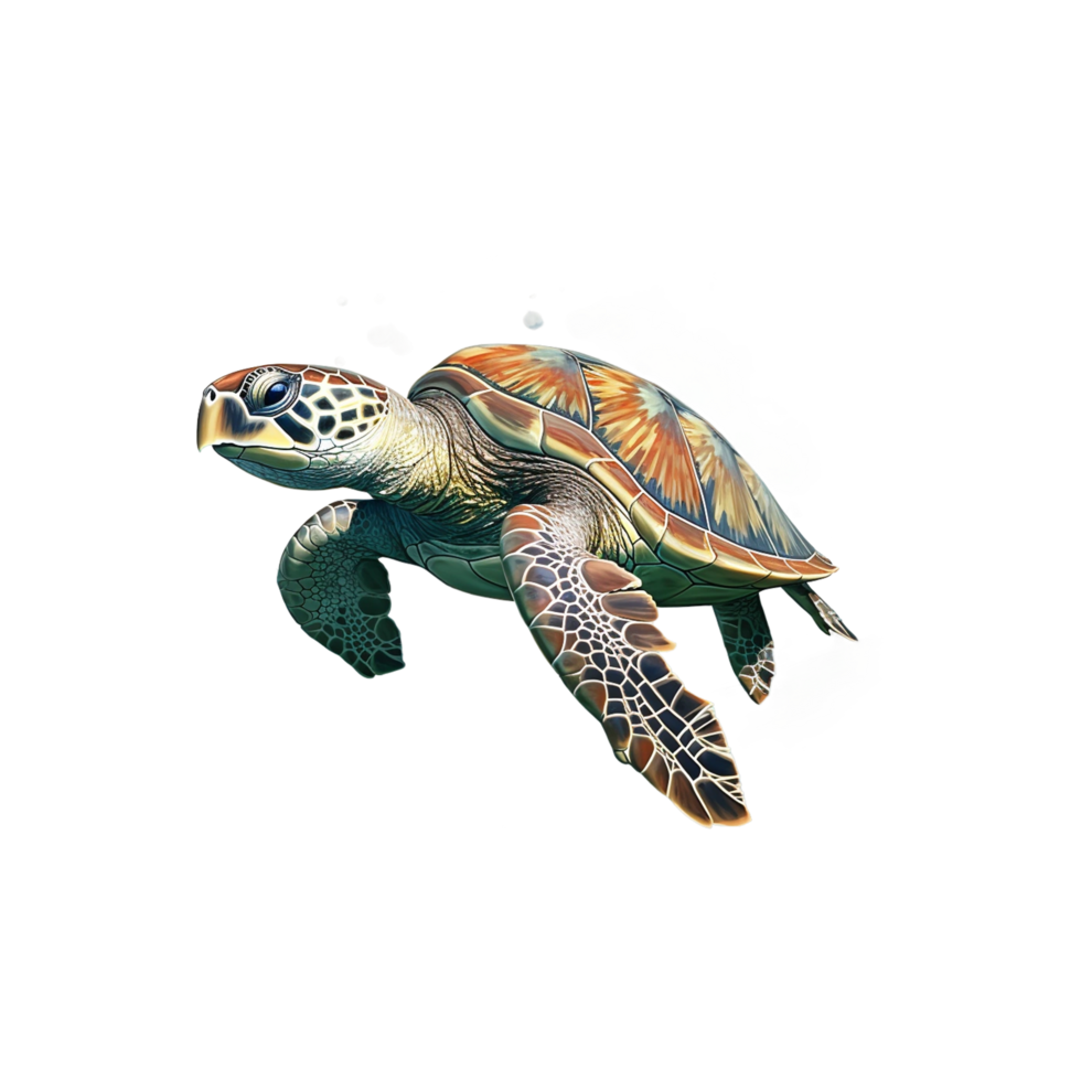 onechte zee schildpad karetschildpad ai gegenereerd png