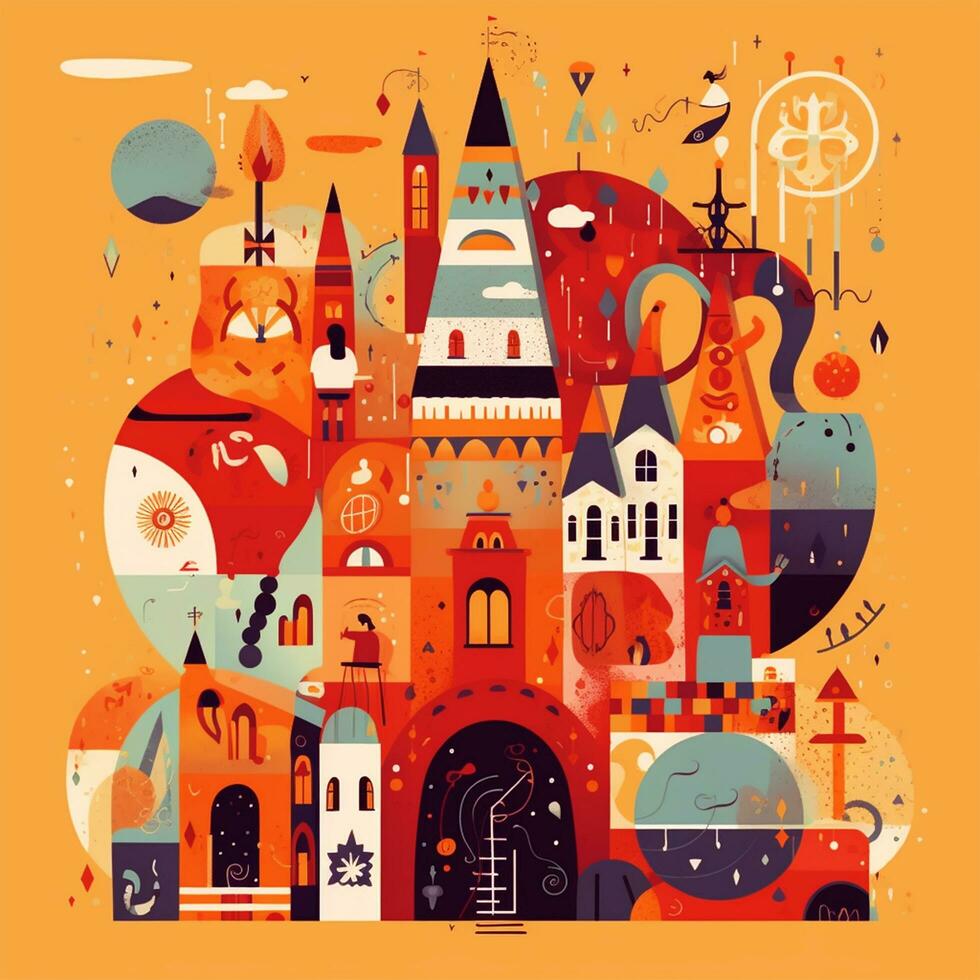 flat design vector style image of create an illustration photo