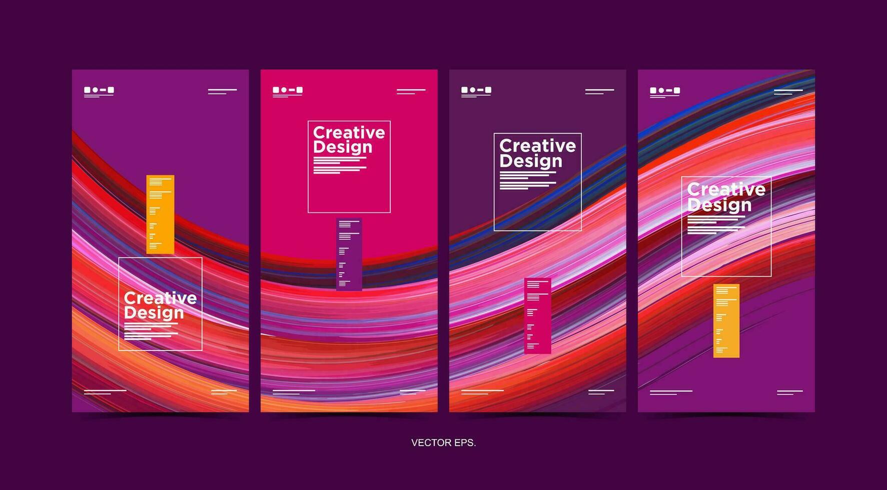 vector modern design banner template set with abstract waves