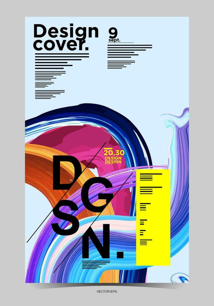 a poster and banner with a colorful design on it vector