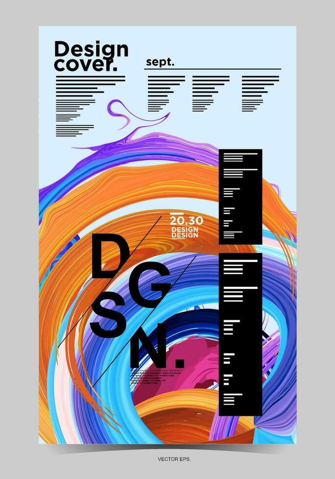 a poster and banner with a colorful design on it vector