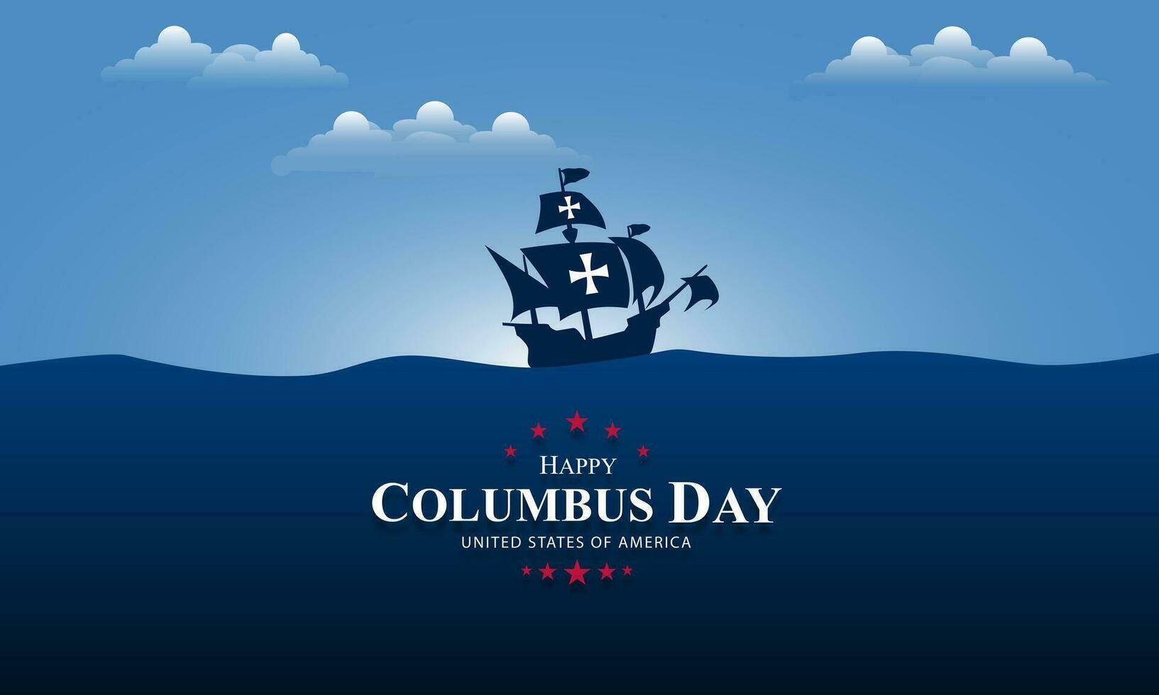 Happy Columbus Day background vector illustration