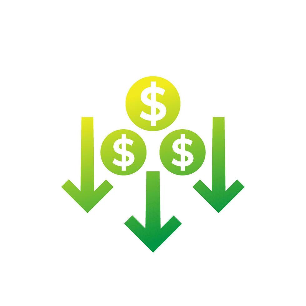 cost reduction icon with dollar symbol vector