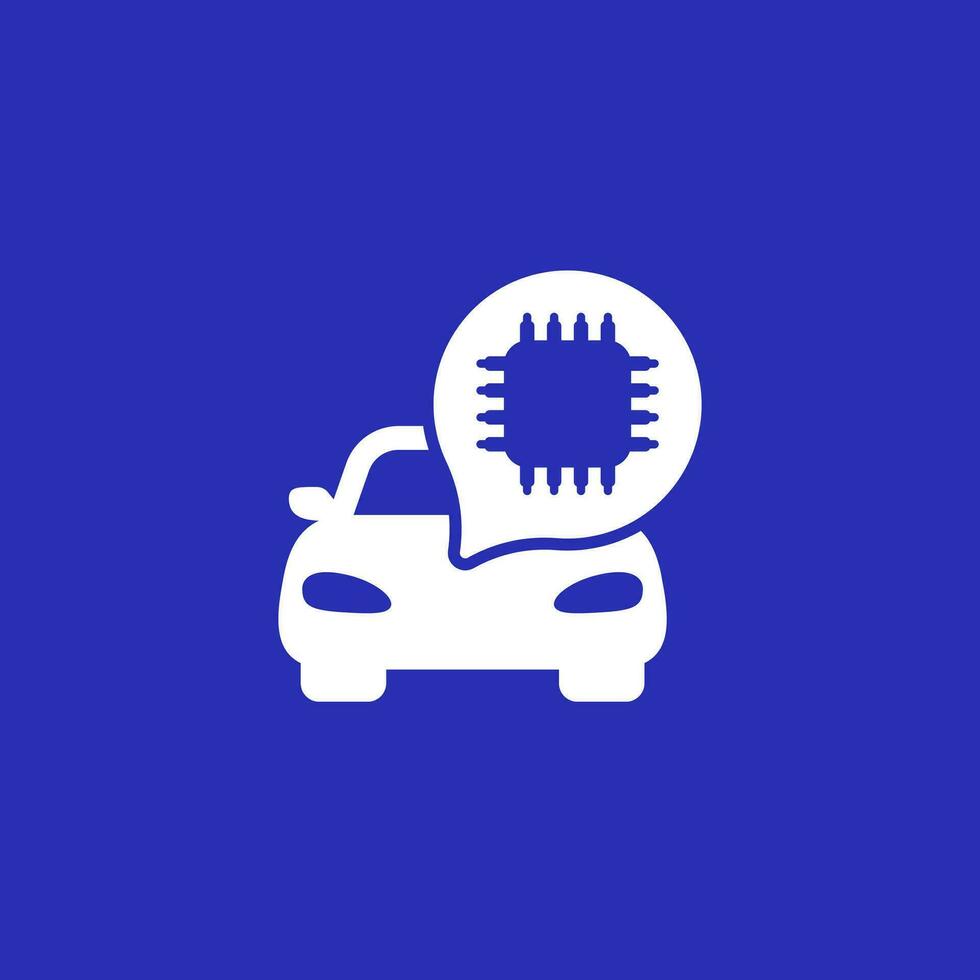 microchip and car icon, vector