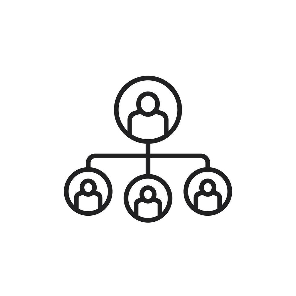 Hierarchy line icon on white vector
