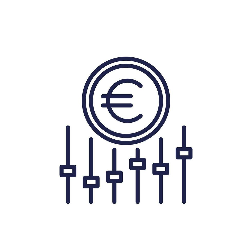 dynamic pricing line icon with euro vector