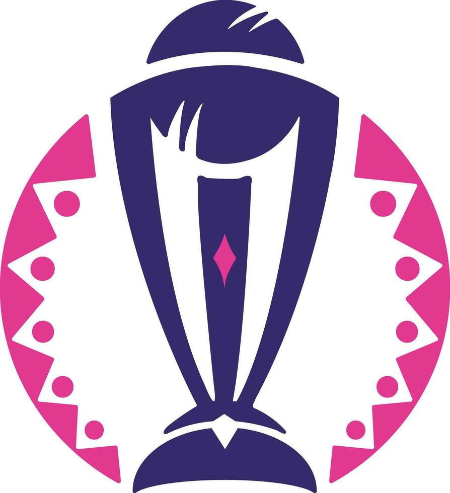 icc internacional Grillo Consejo trofeo logo para odi Grillo mundo taza 2023 en India modelo. marca identidad logotipo hombre Grillo mundo taza trofeo. valores vector