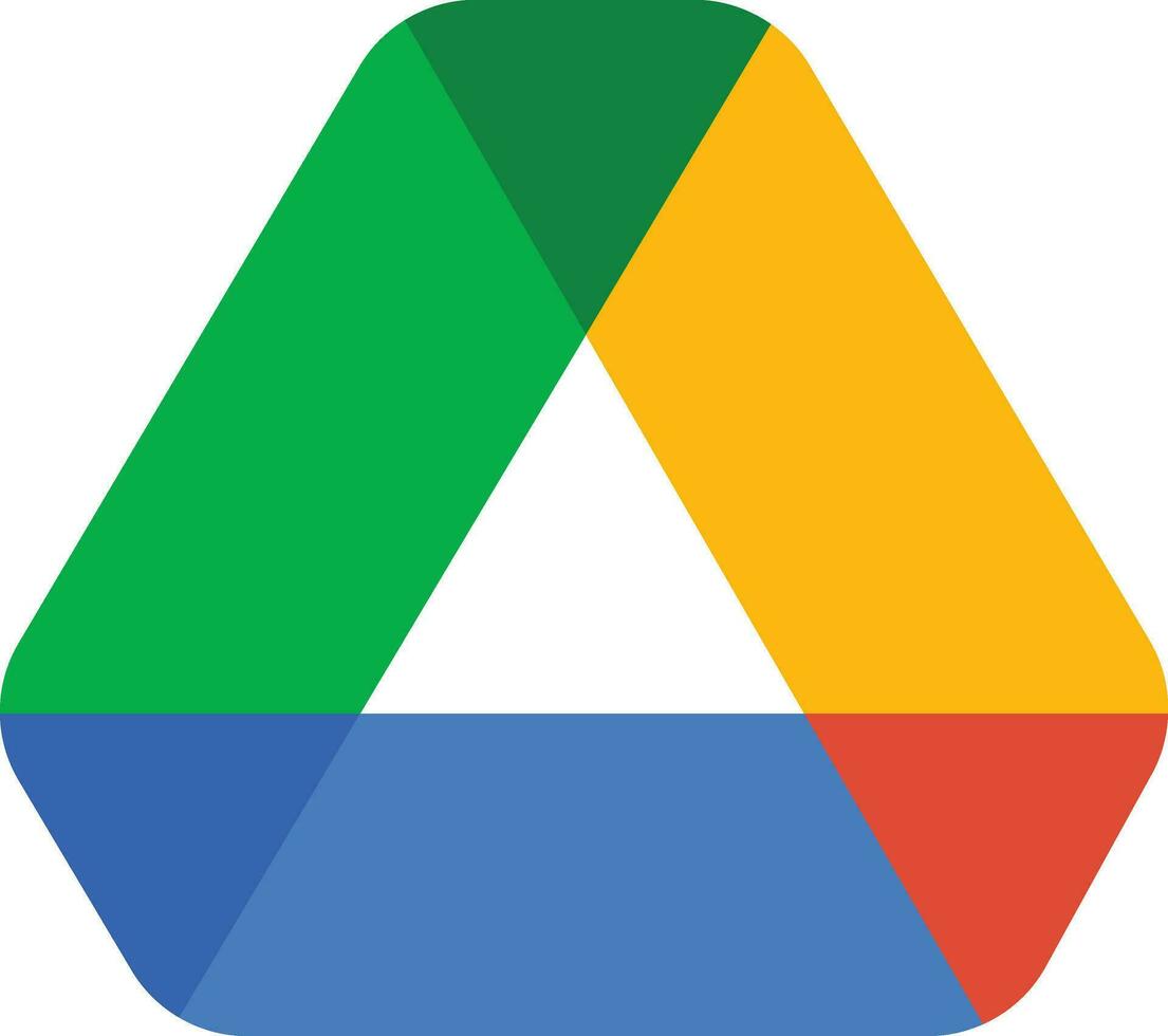 Google drive brand logo app icon symbol on transparent background. Google product and program logotype application. Data Storage drive of google vector