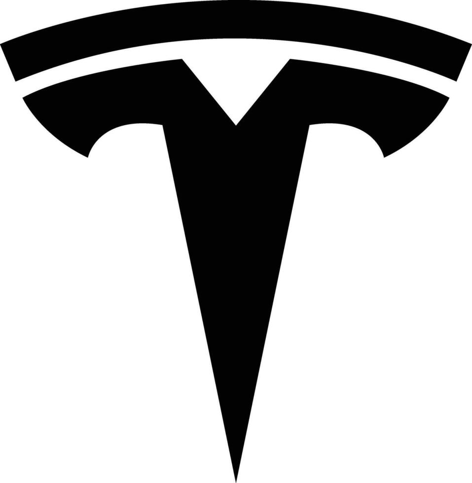Tesla logo icon car brand sign symbol famous label identity style Top automotive industry leader art design vector. Black automobile emblem sign vector