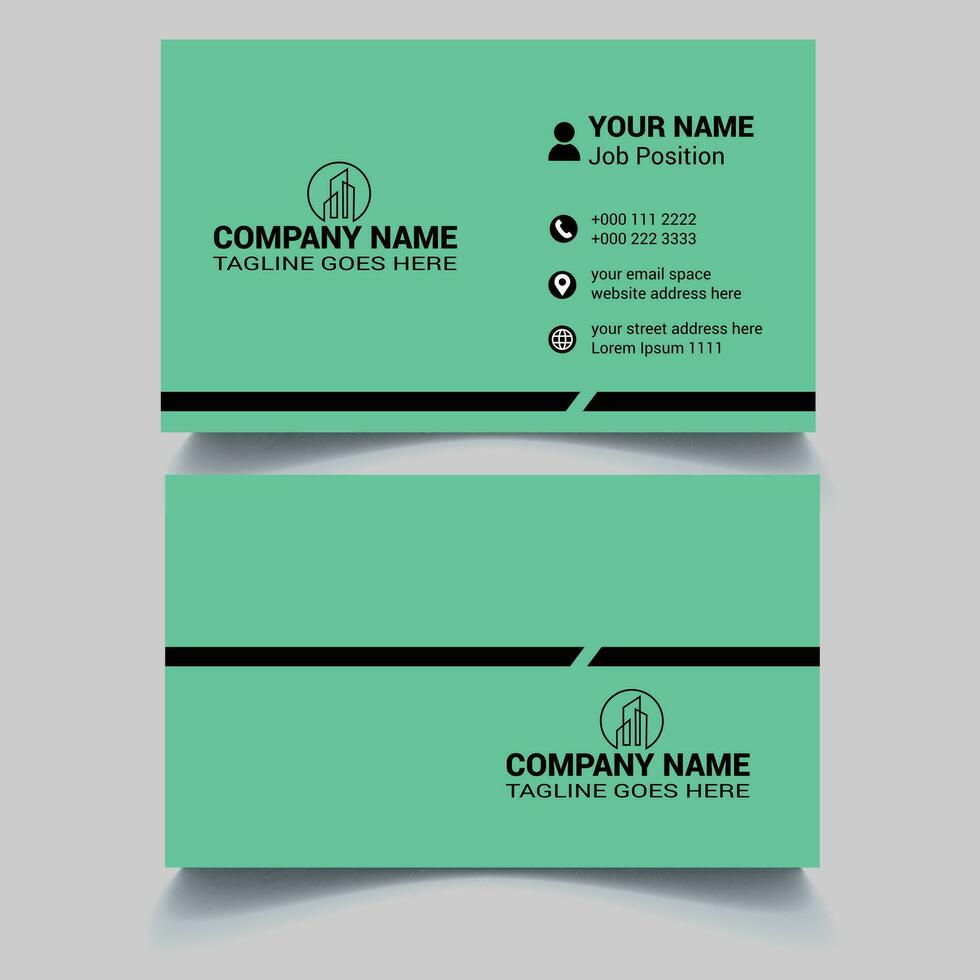 Creative and Clean Double sided Business Card Template. vector