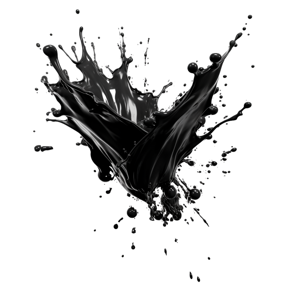 Farbe Spritzen, schwarz Farbe Spritzen, schwarz Farbe Spritzen png, transparent Hintergrund, ai generativ png