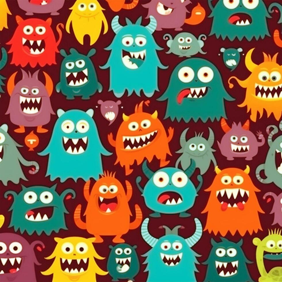 illustration poster of a monster cartoon doodle photo