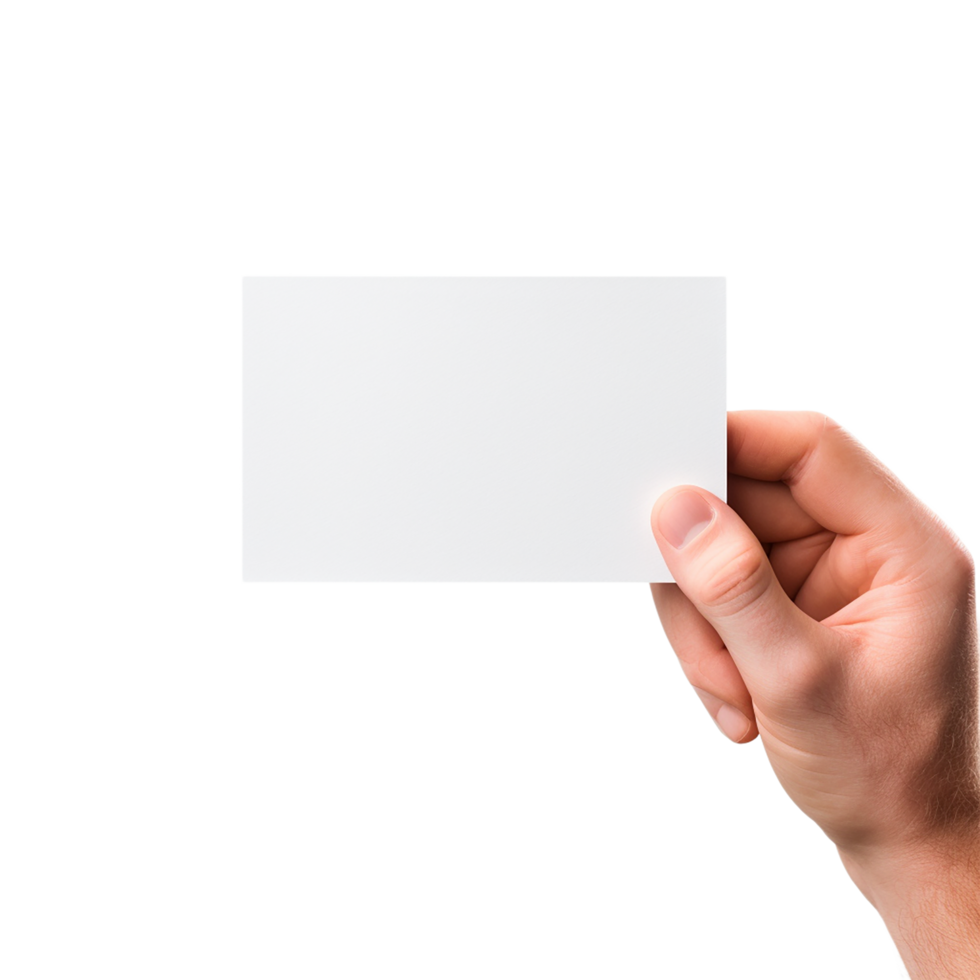 Hands Holding A White Card, Hands Holding Blank Paper Png, Blank Card With Hand, Transparent Background, AI Generative png