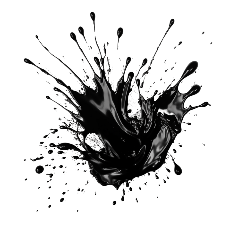 Farbe Spritzen, schwarz Farbe Spritzen, schwarz Farbe Spritzen png, transparent Hintergrund, ai generativ png