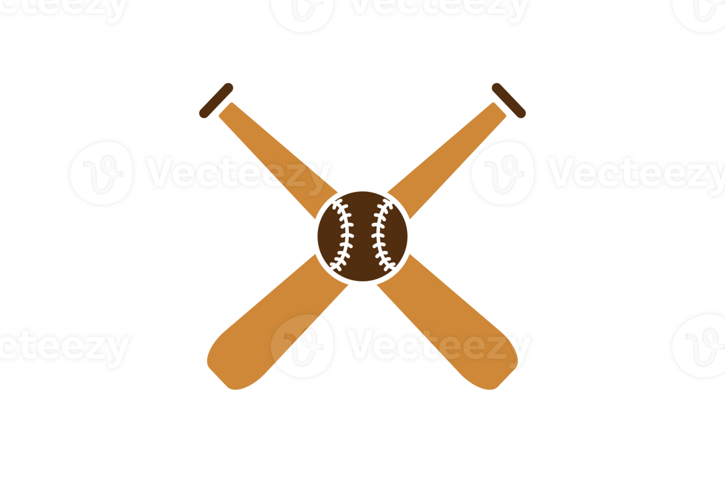 Baseballs with Sticks in cross sign logo design. Sport object icon concept. Baseball sport logo icon. png