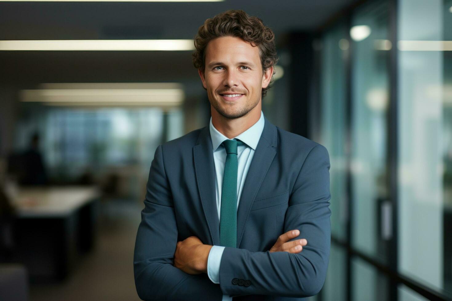 joven negocio hombre sonriente foto