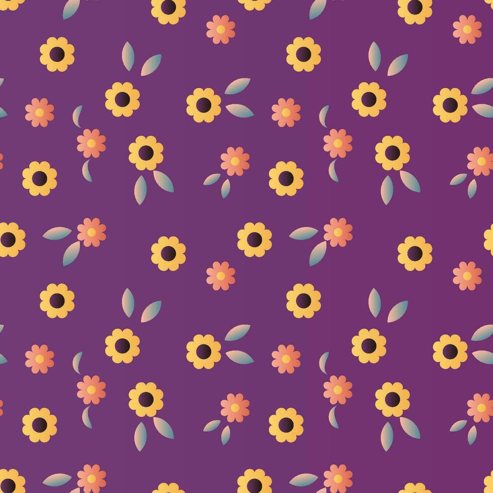 Hand drawn floral flower pattern. vector