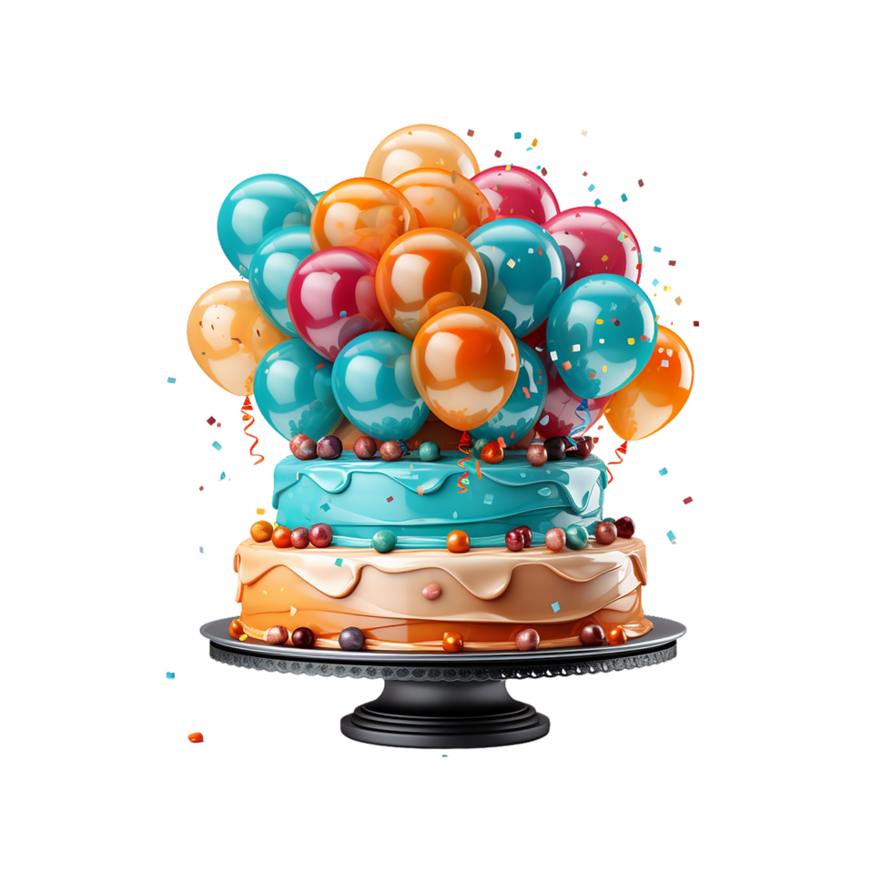 Happy Birthday, Happy Birthday Png, Happy Birthday Cake, Happy Birthday Balloon, Transparent Background, AI Generative png