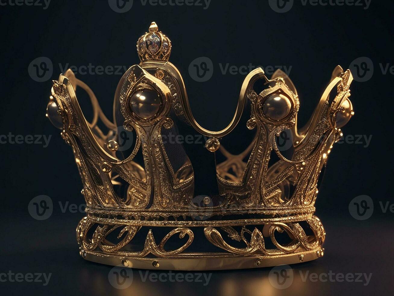 Golden Crown With Diamonds. Generative Ai photo