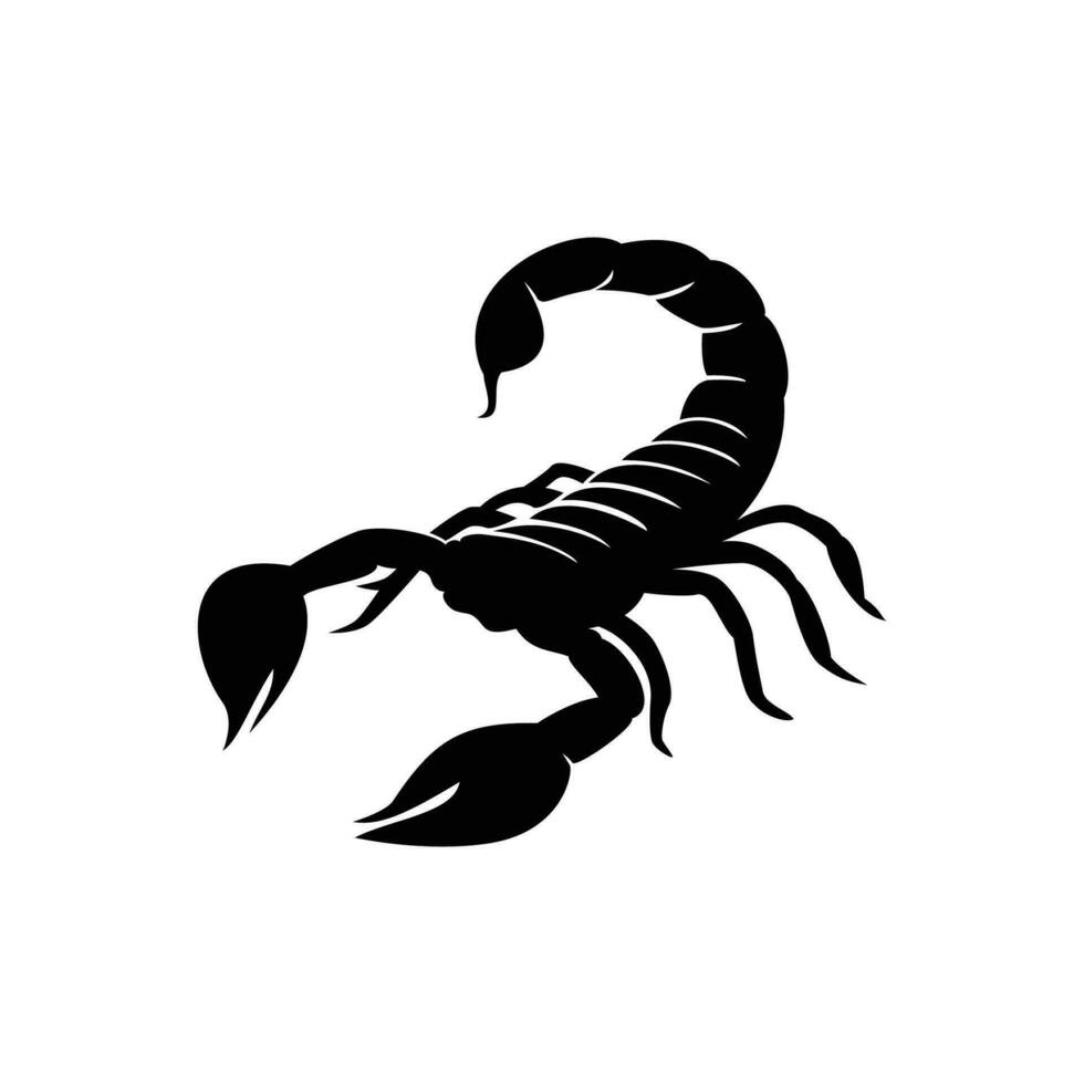 black scorpion silhouette design. dangerous animal sign and symbol. vector