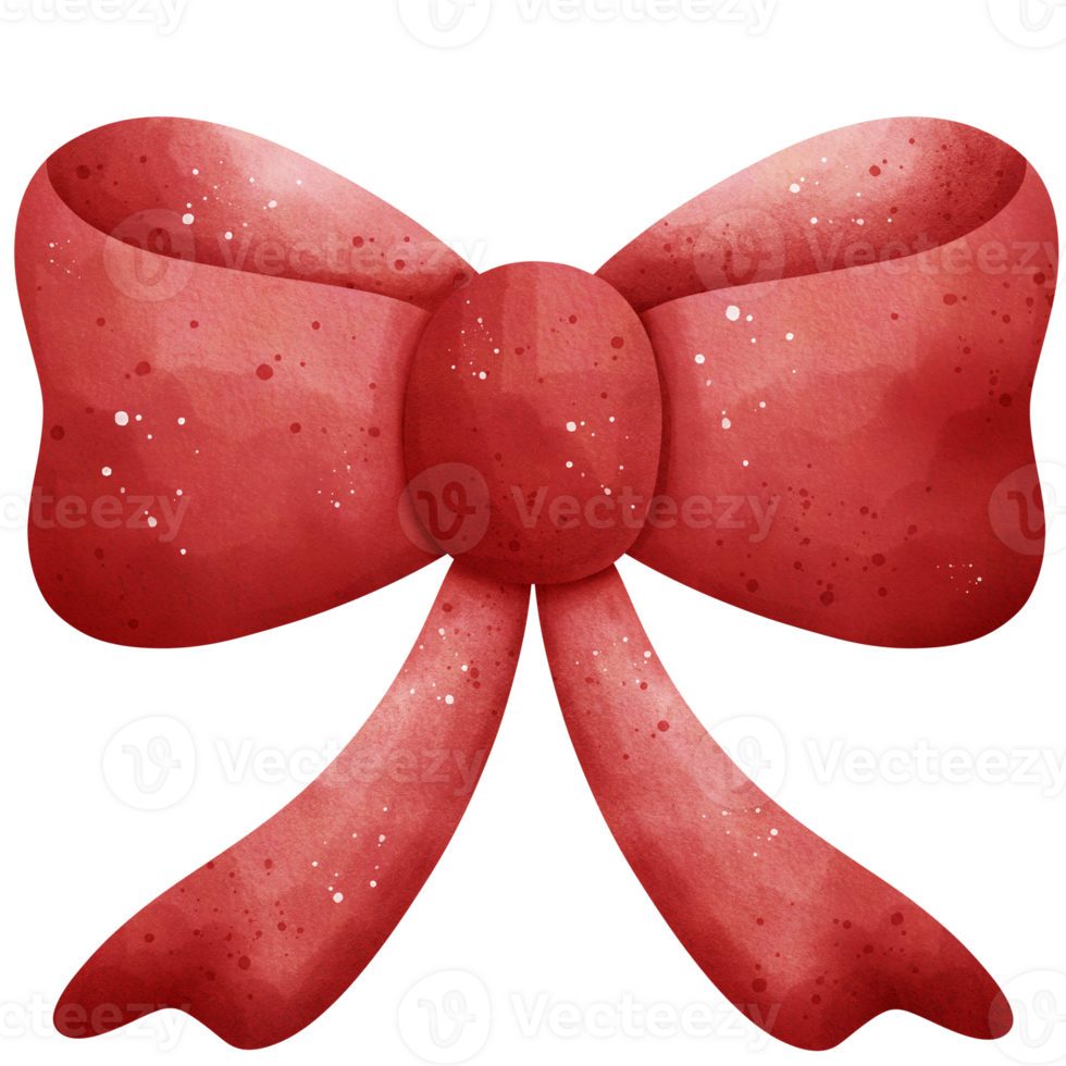 Watercolor Red Bow Illustration png