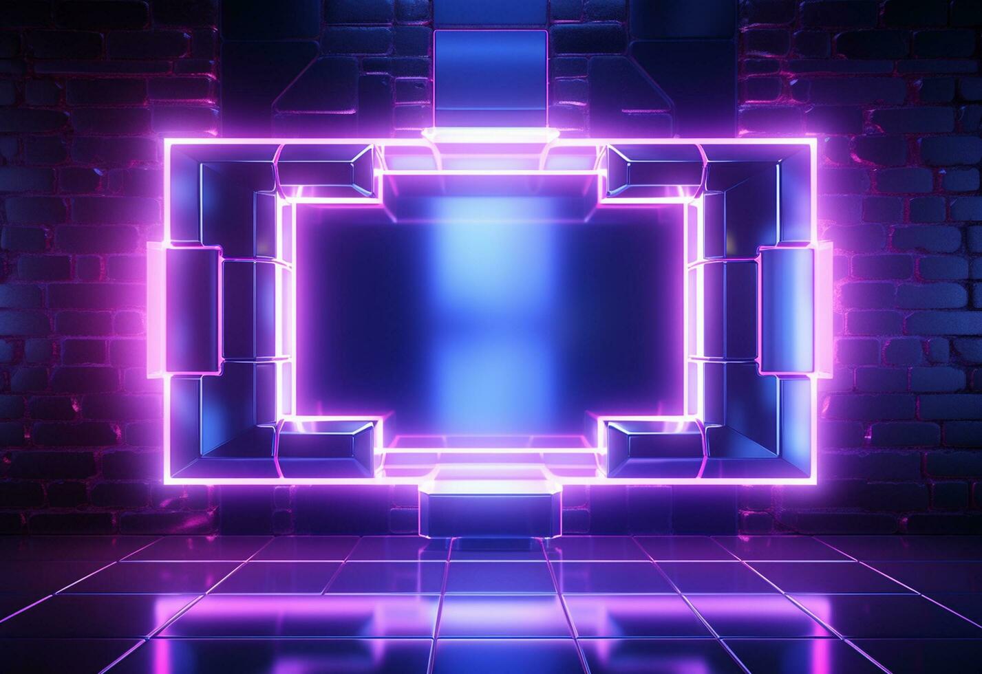 Ai Generative Neon illuminated futuristic backdrop realistic image, ultra hd, high design very detailed photo