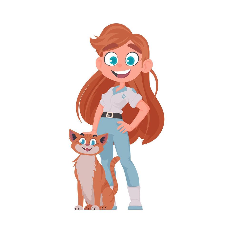 There is a person who takes care of animals and keeps them healthy, like a doctor for animals Illustration vector