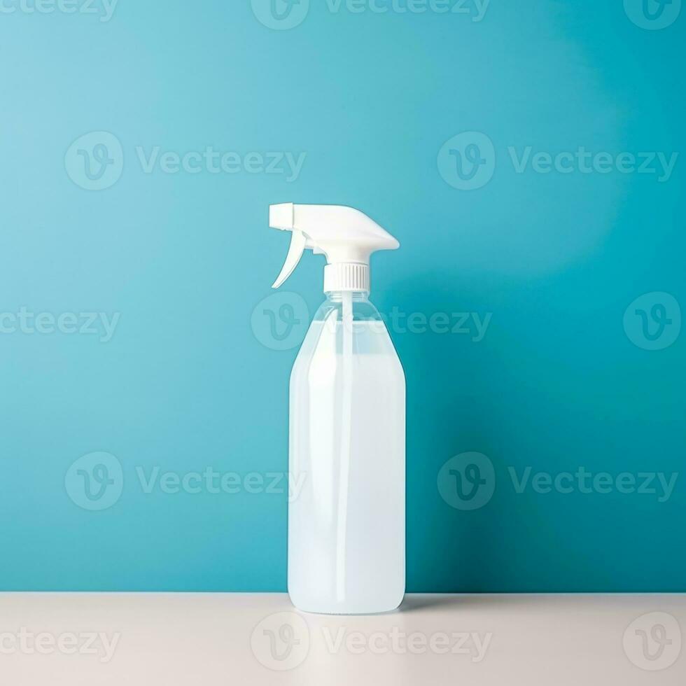 Single use cleaning product artistically placed minimalist setting background with empty space for text photo