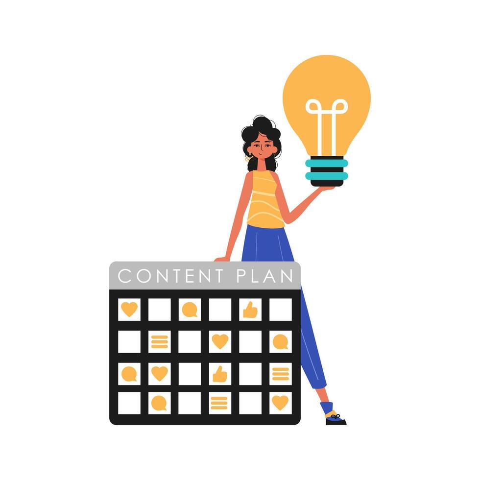 Content plan illustration vector