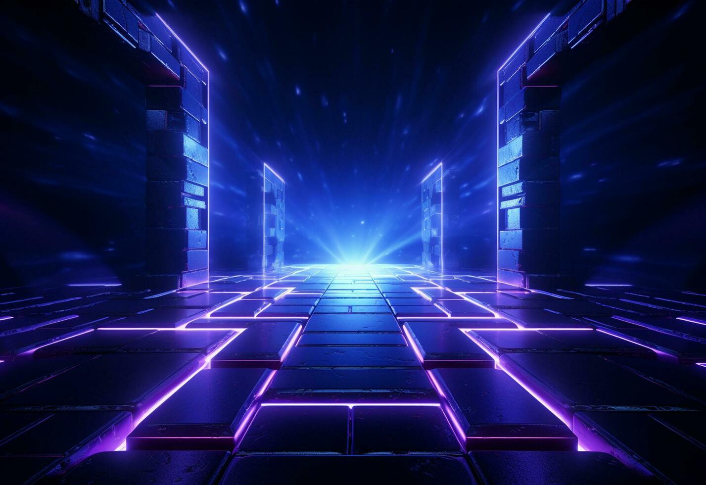 Ai Generative Neon illuminated futuristic backdrop realistic image, ultra hd, high design very detailed photo