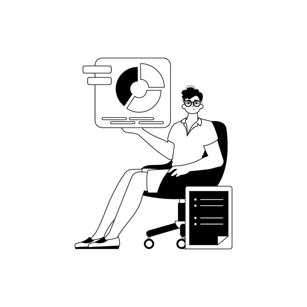 The derision holds a graph of Young with positivist moral ability . built - in injustice and lacuna analogue manner. Trendy style, Illustration vector