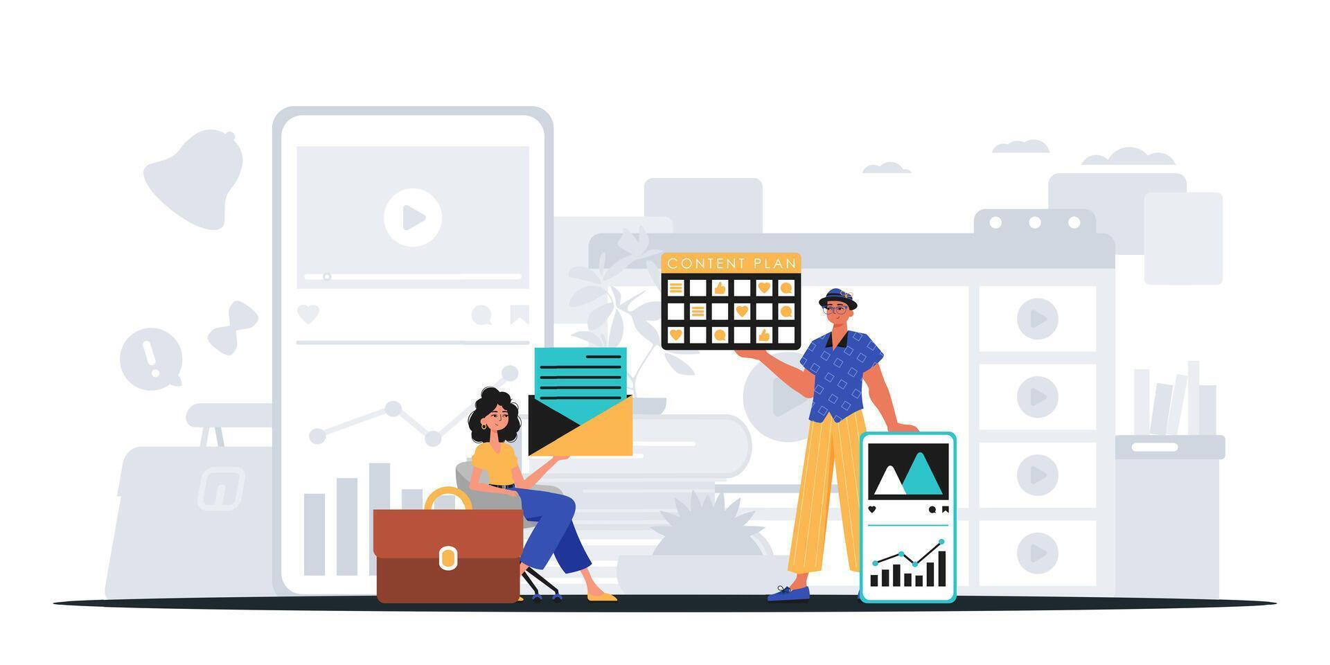 Digital Marketing Team. Ready to use banner vector