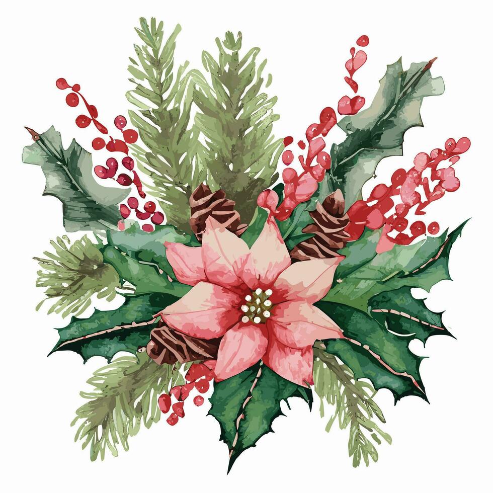 Christmas Watercolor Design vector
