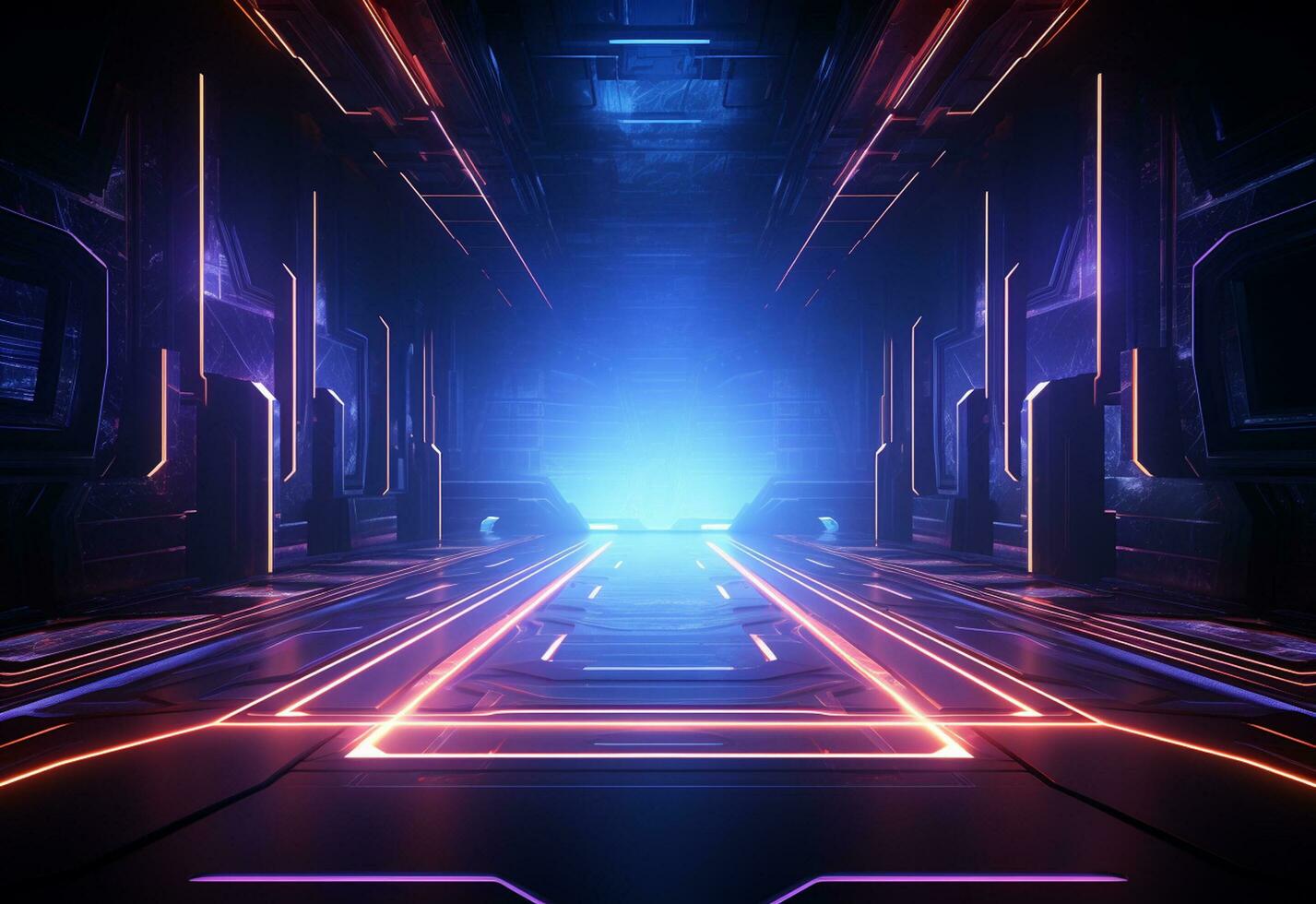 Ai Generative Neon illuminated futuristic backdrop realistic image, ultra hd, high design very detailed photo