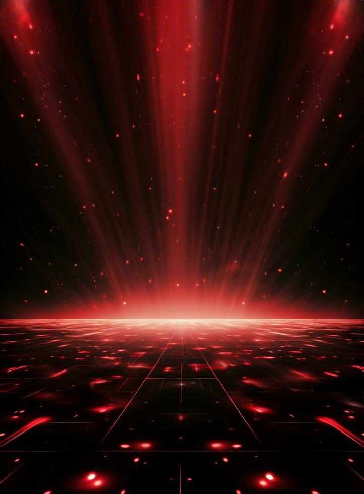 Ai generative Backdrop With Illumination Of Red Spotlights For Flyers realistic image ultra hd high design photo