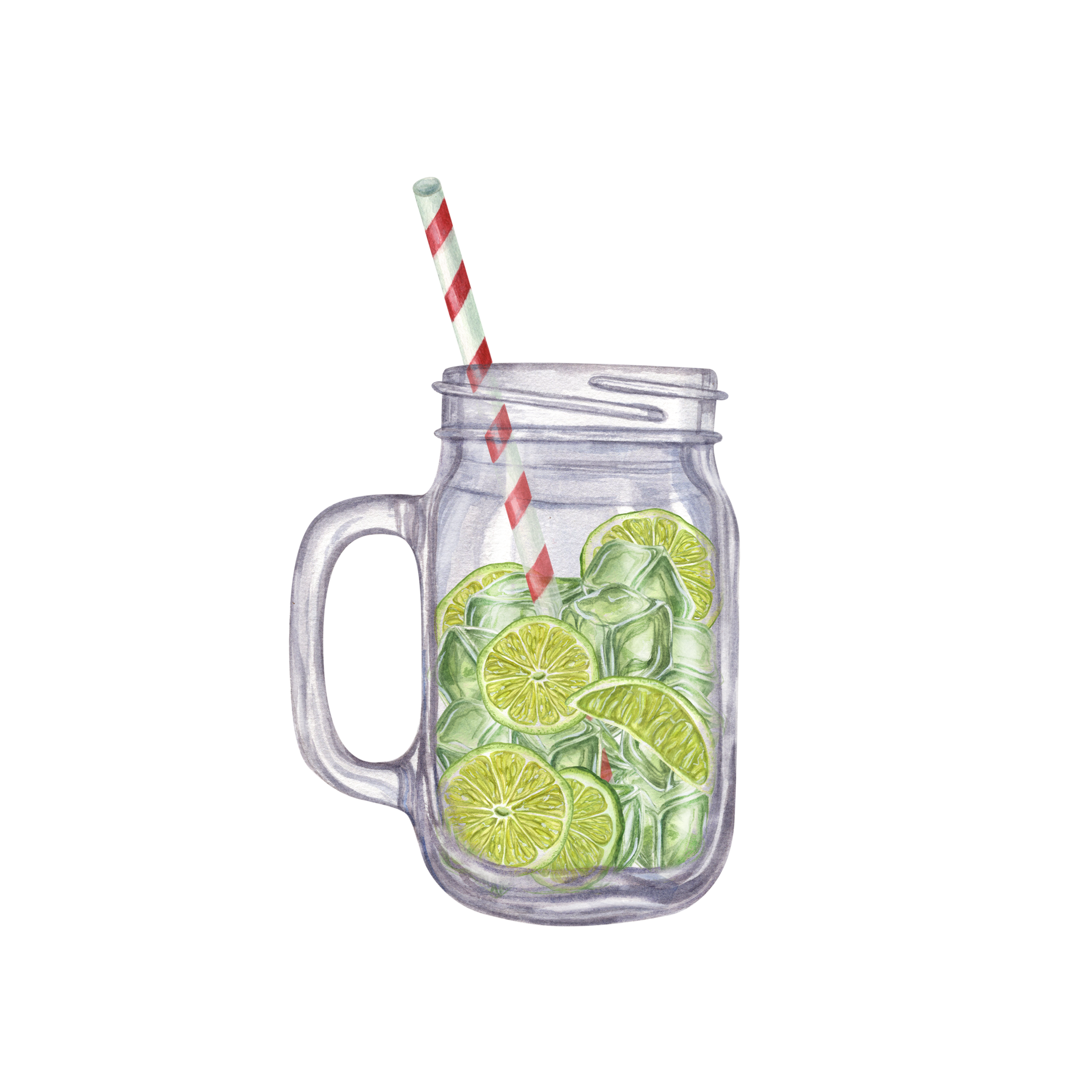 Mason jar mug with handle, lid and straw with detox cucumber agua fresca  water with lime and mint ingredients, on rustic wood kitchen table, spring  cl Stock Photo - Alamy