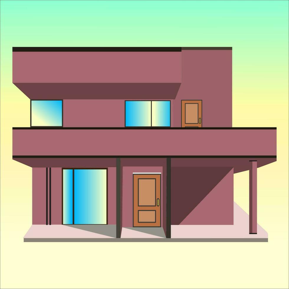 simple house building vector