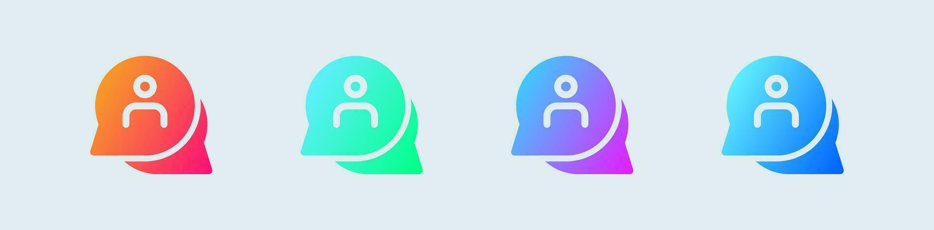 Conversation solid icon in gradient colors. Chat message signs vector illustration.