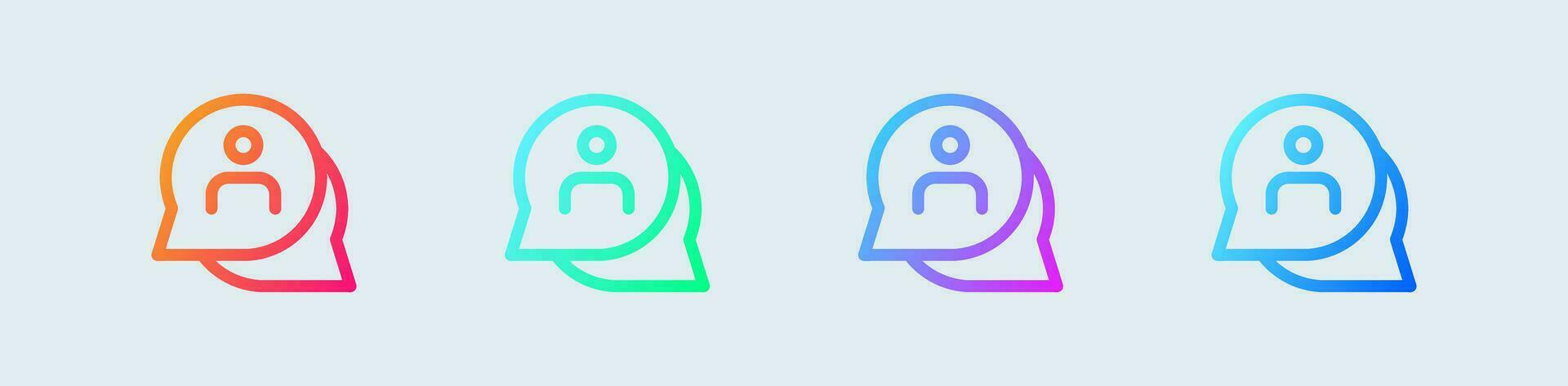 Conversation line icon in gradient colors. Chat message signs vector illustration.