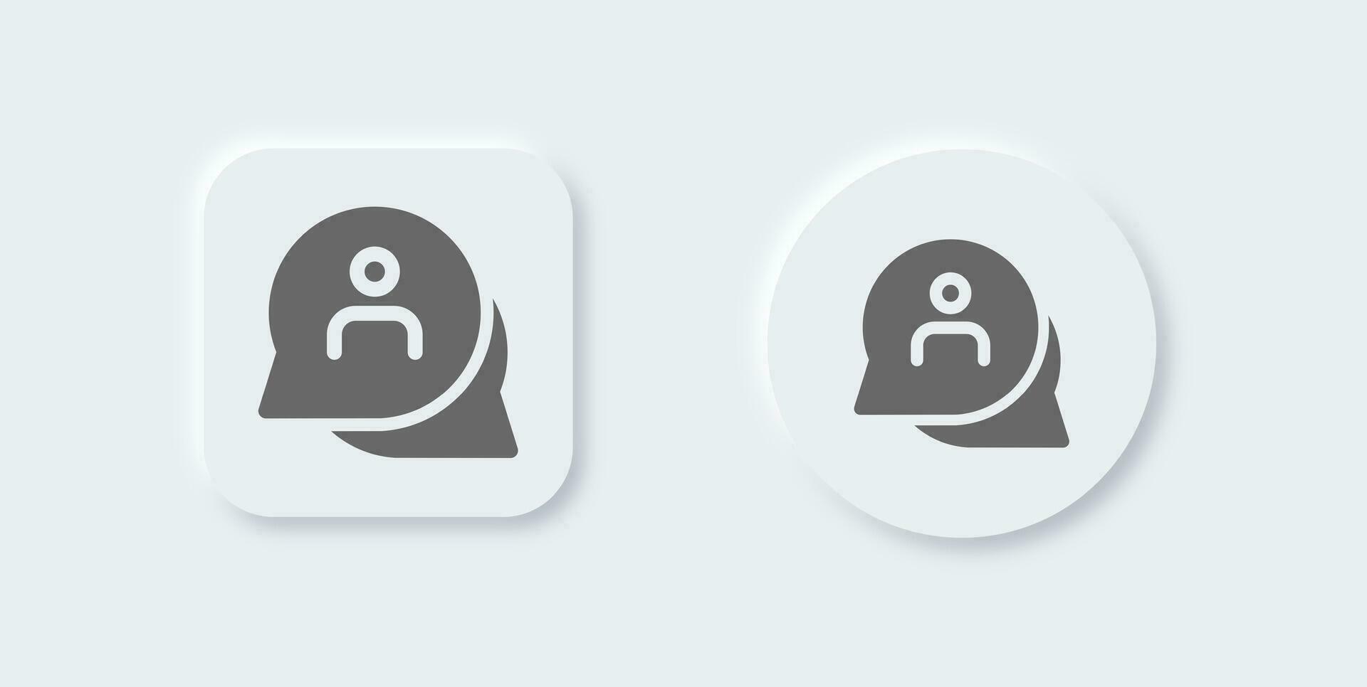 Conversation solid icon in neomorphic design style. Chat message signs vector illustration.