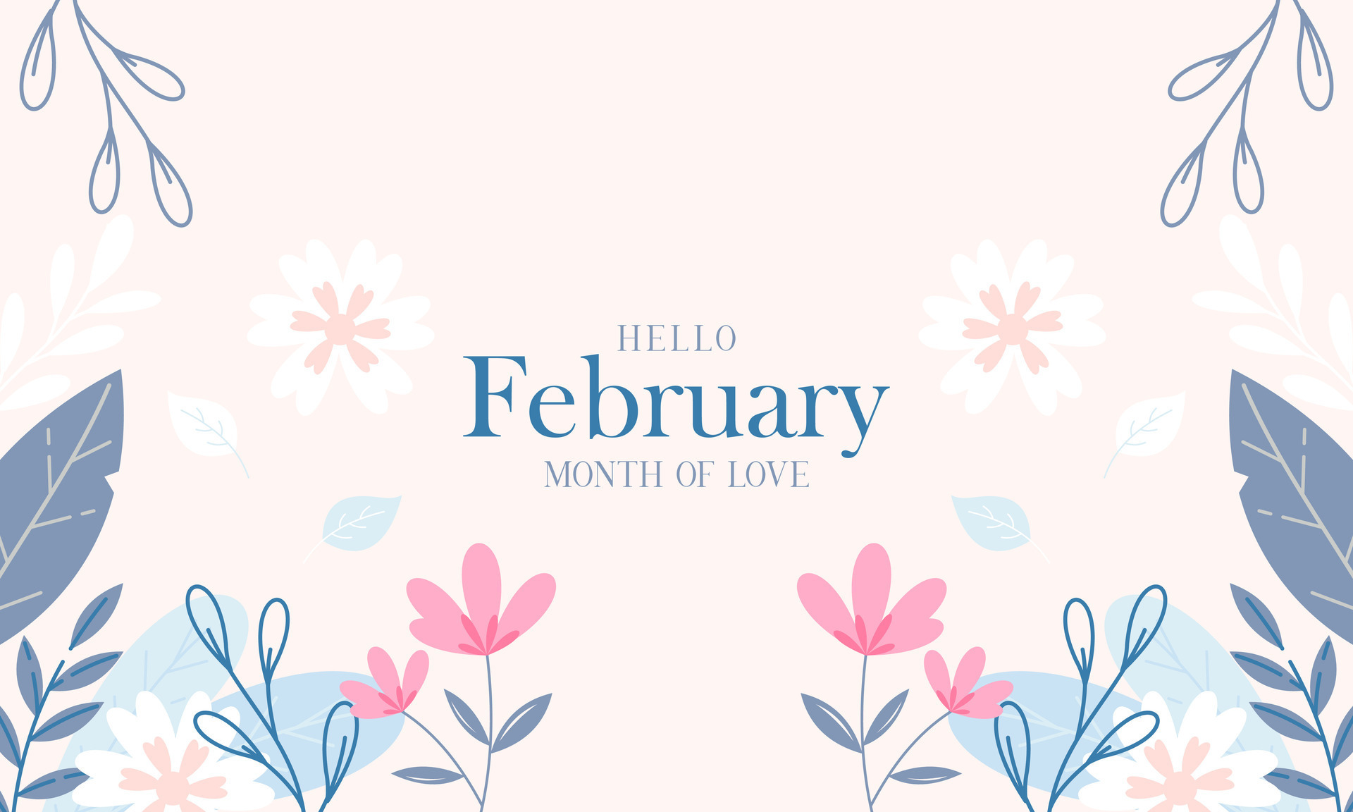 February Month of Love with Flowers Background 29385256 Vector Art at  Vecteezy