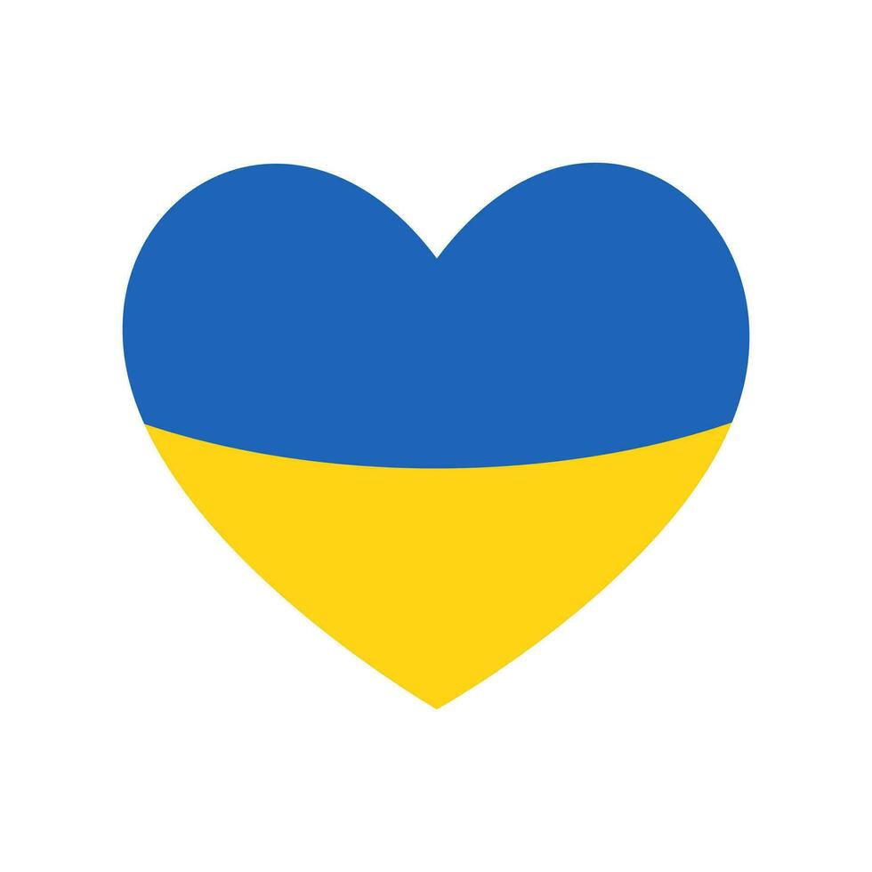 corazón en el color de el bandera de Ucrania. ucranio símbolos icono. vector plano ilustración