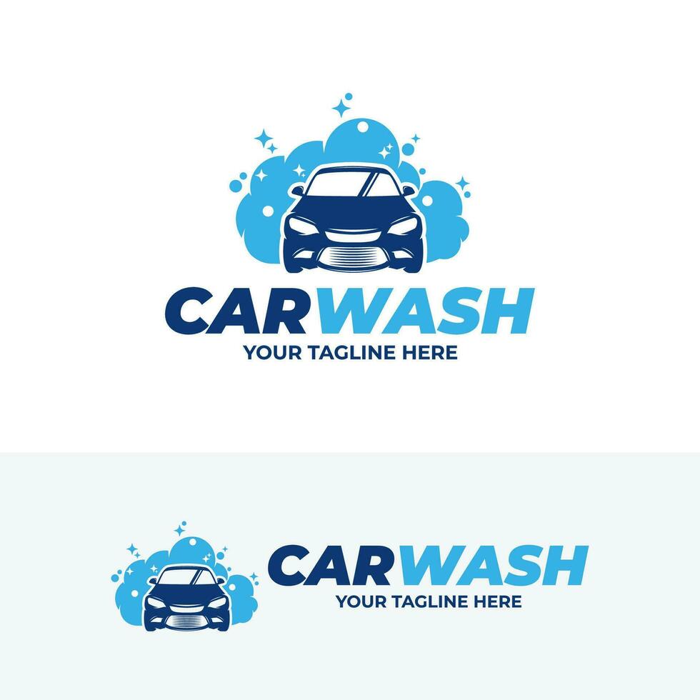 silueta de coche lavar logo diseños concepto vector