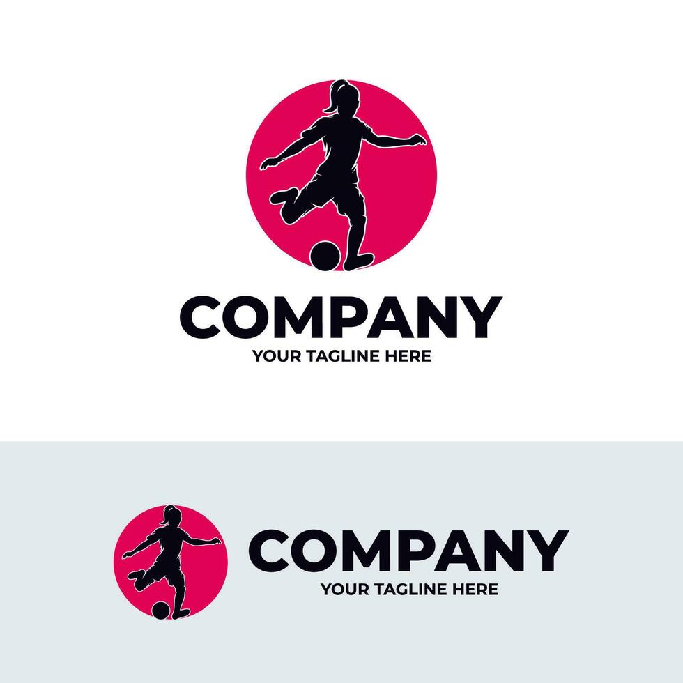 Women football logo design inspiration vector