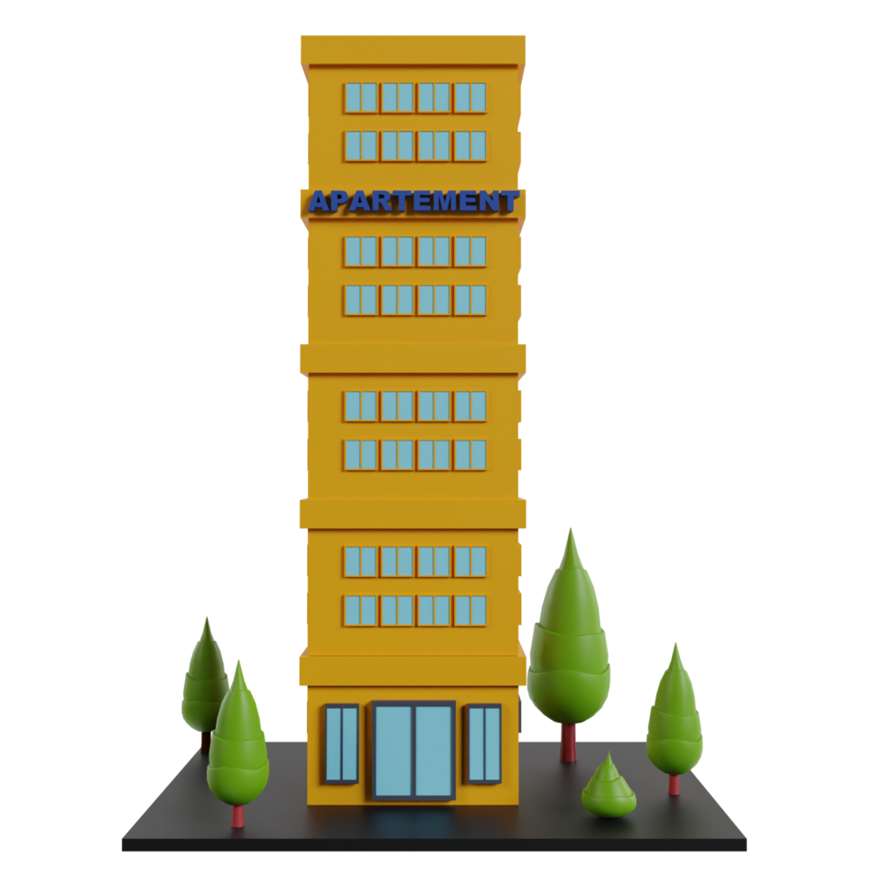 Building landmark 3D rendering clipart png